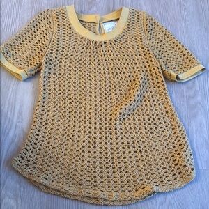 Woman’s Yellow Crochet Tunic Top
